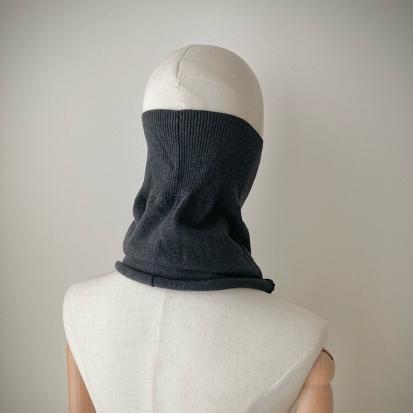 joodito 100% merino wool sweater snood gaiter long scarf winter warm dark gray - Picture 5 of 8